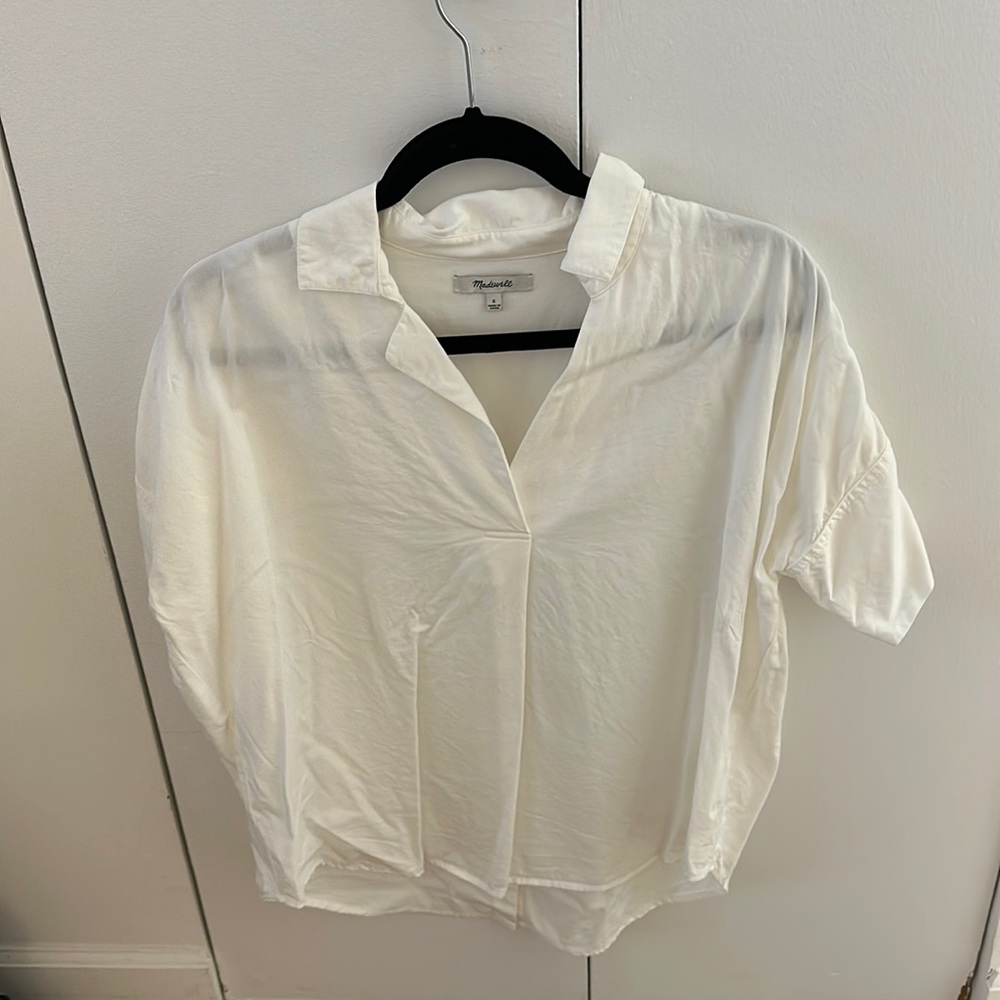 Madewell Courier Button-Back Shirt in Pure White
